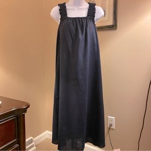 NWOT Nicole Miller linen blend navy sun dress. Size Medium